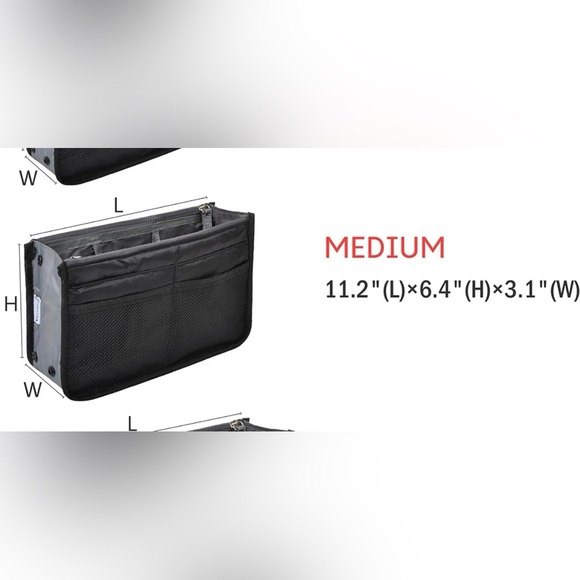 Vercord medium purse/handbag organizer in black - Picture 4 of 13